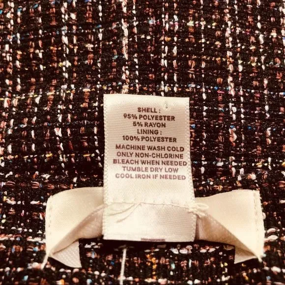 Loft Shift Skirt Sz 8 Boucle Multicolor Skirt 2 Front pockets - Picture 3 of 7